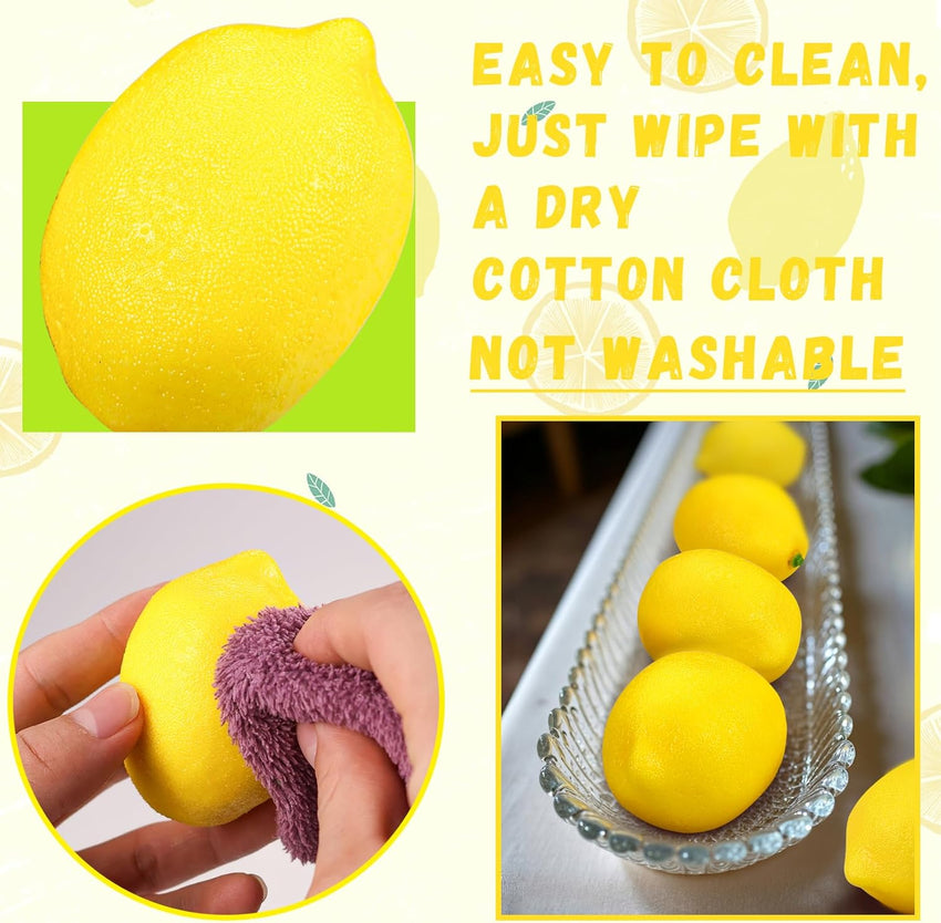 28 Artificial Yellow Lemons for Summer Party Decorations 28 Pcs