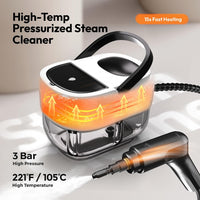 Handheld Steam Cleaner 3-Grade Adjustable Handle Portable White