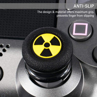 FPS Thumbstick Extender & 3D Texture Rubber Silicone Grip Cover 2 Sets for PS5 Dualsenese & PS4 Controller (Radiation Black)
