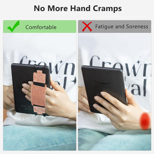 CoBak Secure Hand Strap for Kindle and Tablets - Versatile and Lightweight Finger Grip Holder for 6-7.5" Kindle/Kobo/Voyaga/Lenovo/Sony E-Book Tablet - High Elasticity, Black
