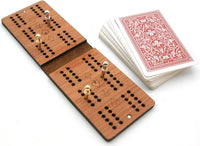 Brown Leather travel cribbage set, British made