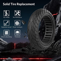 Solid Scooter Tyres 10x2.5 Puncture-Proof 2 Pack Compatible Ninebot Max G30/G30LP Black 10x2.5