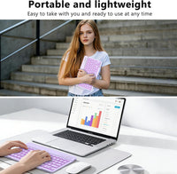 Bluetooth Keyboard Rechargeable Wireless QWERTY Portable for iPad/iPhone â Light Purple