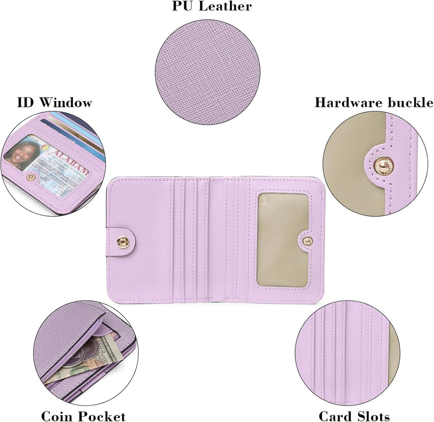 RFID Blocking Leather Bi-Fold Wallet Compact with ID Window & Coin Pocket Ã¢ÂÂ Small