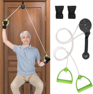 Shoulder Pulley Over-Door Physiotherapy Kit Rotator Cuff Rehab Exercise Pulley System â White