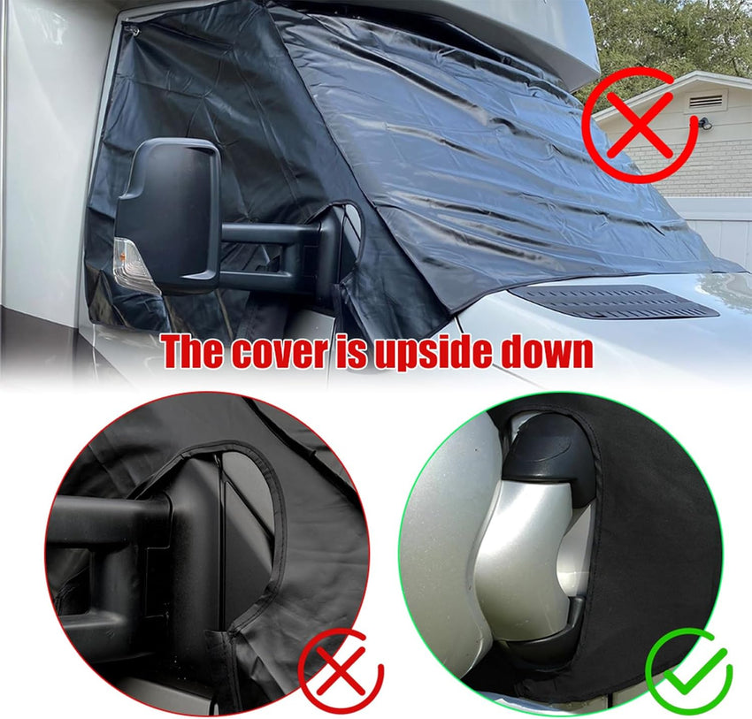 Front Windscreen Wrap Cover Compatible with Ford Transit Connect 2012-2021 Luxury Upgrade Silver Front Screen Window Sunshades 100% Black Out, Block UV, Weatherproof Foldable Car Windshield Cover
