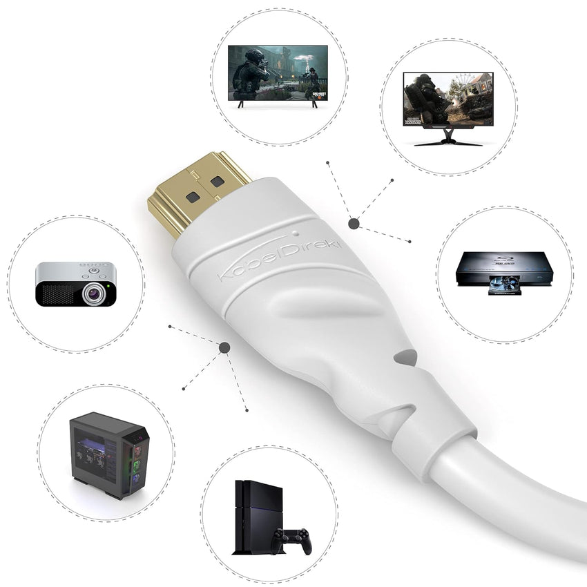 3m KabelDirekt - 8K / 4K HDMI Cable -3m HDMI Cable (3m) - German-Engineered HDMI Lead - Supports 10K/8K@60Hz/4K@120Hz - HDMI Cable for HDTV, PC, PS5, Xbox, Switch, white