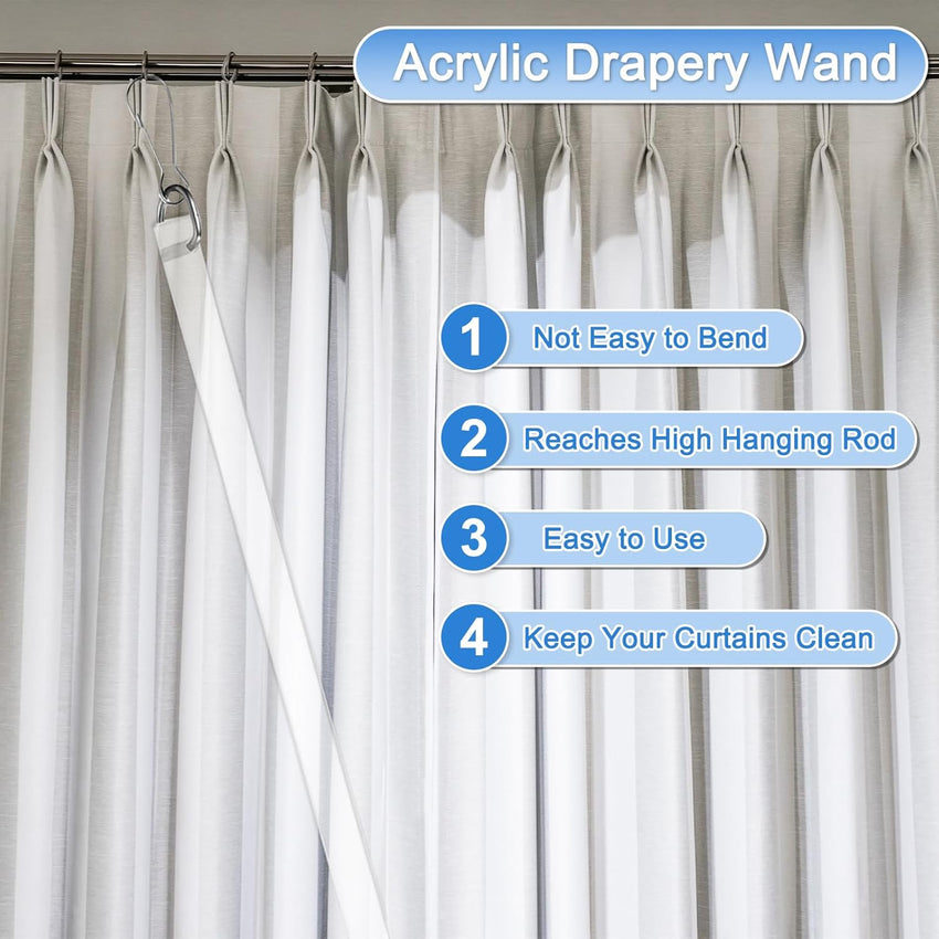 Acrylic Drapery Wand Invisible Curtain Pull Rod Ã¢ÂÂ 36 Inch Clear