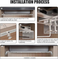 Undermount Sink Support Kit Adjustable 51â140cm Stainless Steel Heavy Duty â 2 pcs