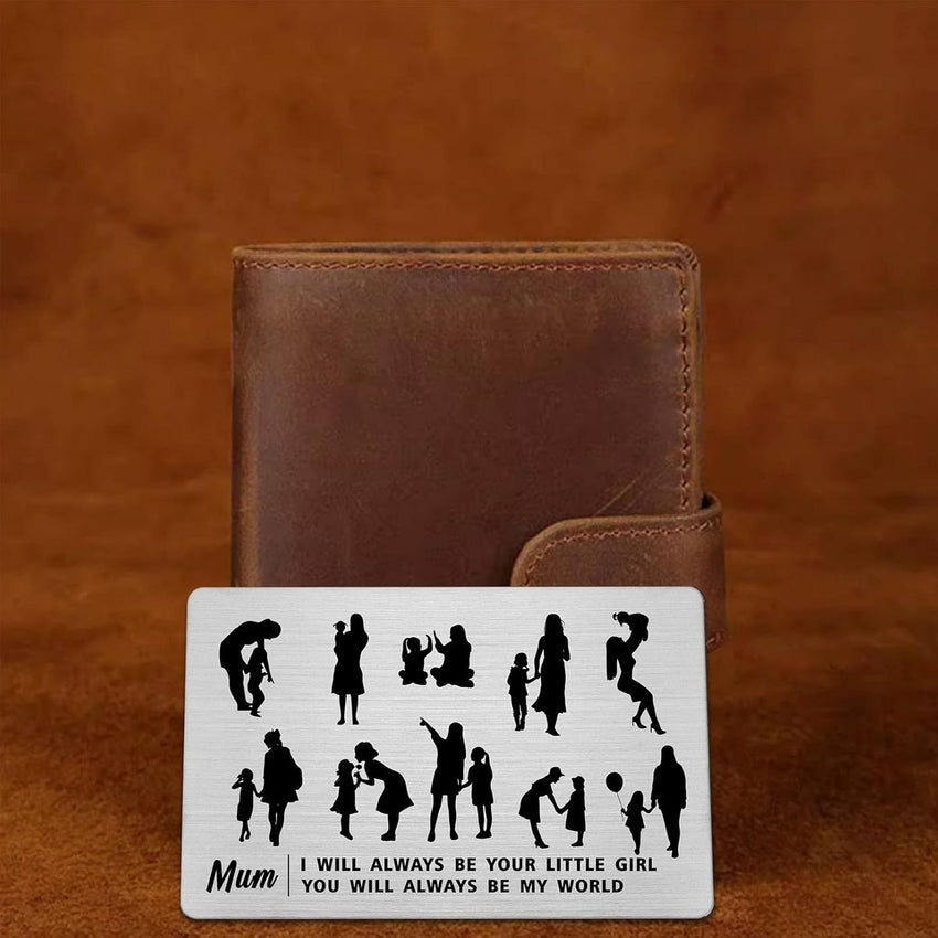 Mum Laser Engraved Wallet Card Mother's Day Gift From Daughter â Silver