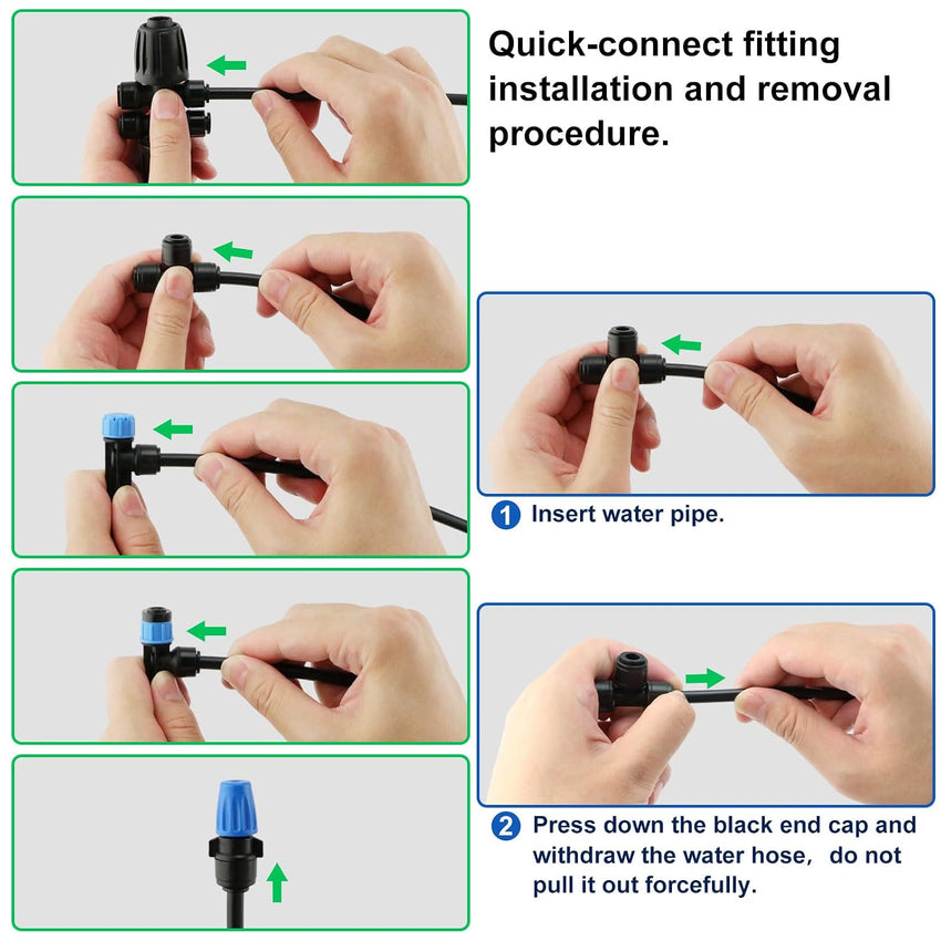 Irrigation System Kit 230ft Automatic Drip System with Tubings and Connectors