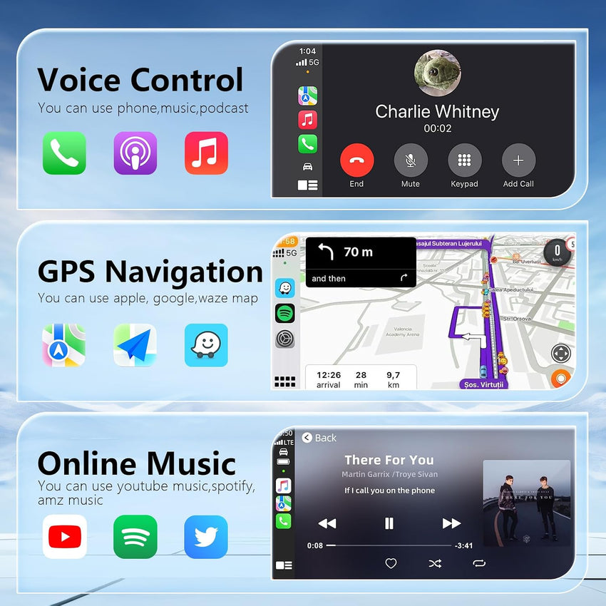 Wireless CarPlay Adapter for iPhone and Android Auto Adapter, 2-in-1 2025 New Upgraded Bluetooth Car Play Dongle Convert Factory Wired to Wireless for car Built-in Wired carplay/Android auto