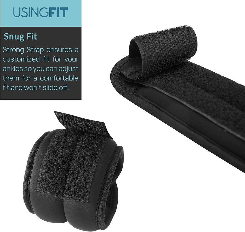 USINGFIT Ankle Weights Set for Men Wrist Weights for Women 2 * 0.5Kg / 2 * 1Kg / 2 * 1.5Kg / 2 * 2Kg / 2 * 3Kg Hand Leg Weight for Kids Sandbags Gym Fitness Running Walking