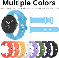 Miimall Strap for Google Pixel Watch 2/Pixel Watch Band, Quick Fit Flexible Wristband, Soft Silicone Sport Strap for Women Men, Adjustable Replacement Band for Google Pixel Watch 2/1-Sky Blue