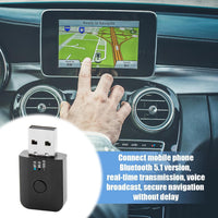 Car Bluetooth 5.1 FM Transmitter,USB Bluetooth Adapter for Car Stereo Universal Wireless Audio Music Receiver Adapter with Hands-Free Calling 3 FM Frequencies, Auto Memory