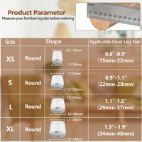 28Pcs Chair Leg Floor Protectors, BAIPOK Rectangle Chair Leg Cover Protectors, Rubber Furniture Feet Cup for Hardwood Floors(Fit:23-29mm)