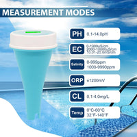 6-in-1 Bluetooth Water Quality Tester for Pools & Aquariums Smart App Included
