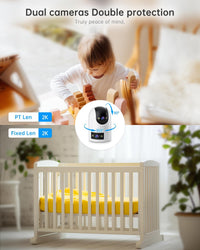 WiFi Security Camera 2K Dual-Lens Outdoor IP66 360Â° AI Motion Tracking WHITE