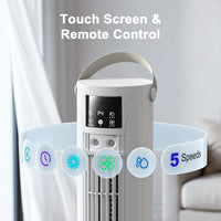 CosmartAir Portable Air Conditioner, 28dB Air Cooler, 26ft/s Velocity Mini Air Conditioning Unit with 2-8H Timer,120° Oscillation,1-Touch Turbo Mode Cool Mist,Low Energy Small Air Conditioner for Home(Off White) [Energy Class A]