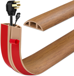 INMOZATA 3M Cable Cover Self-Adhesive Flexible PVC Cable Protector Wire Covers for Cables,Protect Cables and Prevent Trip Hazards Suitable for Home Office Warehouse Garages (Yellow Oak Grain)