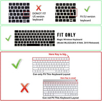 Premium EU Layout Spanish Ultra Thin Soft-touch Silicone Keyboard Protective Cover Skin Protector for Magic Wireless Keyboard MLA22L/A A1644 (2015 Released)-Purple