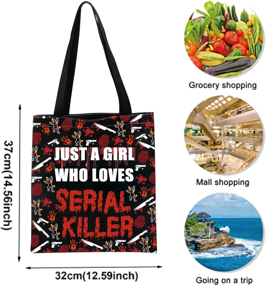 Tote Bag for True Crime Lovers Ã¢ÂÂ Serial Killer Theme Cotton