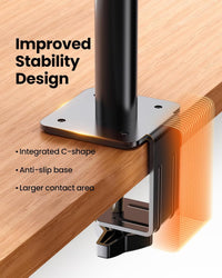 Single Monitor Arm Adjustable Desk Mount Up to 9kg VESA 75/100mm for 13-34" Screens Black 34"