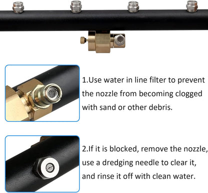 16" 2-in-1 Pressure Washer Undercarriage Cleaner Water Broom, Surface Cleaner Power Washer Attachment with 3 Extension Rods 4 Nozzles and QC Pivot Coupler, 4000 PSI 40cm