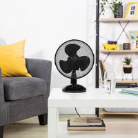 Zanussi 9" Inch, Portable Desk Fan, 2 Speed Settings, Wide-Angled Oscillation, Quiet Operation, Perfect for Bedroom or Office, Black - ZNPDF0921B