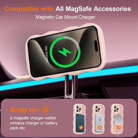 UEEBAI Magnetic for iPhone 15 Pro Case, Compatible with MagSafe, 2025 Transparent Wave Frame Design Case Soft Edge Cover Cute Clear Matte Shockproof Protective Phone Cover, Pink