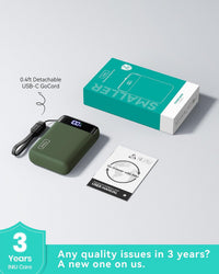 INIU 20000mAh Power Bank 22.5W PD3.0 QC4.0 USB-C Fast Charge Portable Battery Green