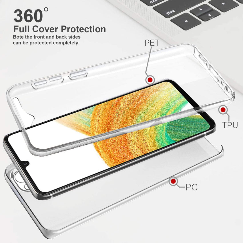 KP TECHNOLOGY Galaxy A33 Case - (360 Front + Back Protection) Full Body Complete Protection for Samsung Galaxy A33 5G (CLEAR)