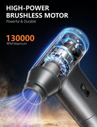 Cordless Compressed Air Duster Rechargeable 130,000 RPM Brushless Motor Stepless Speed â Handheld