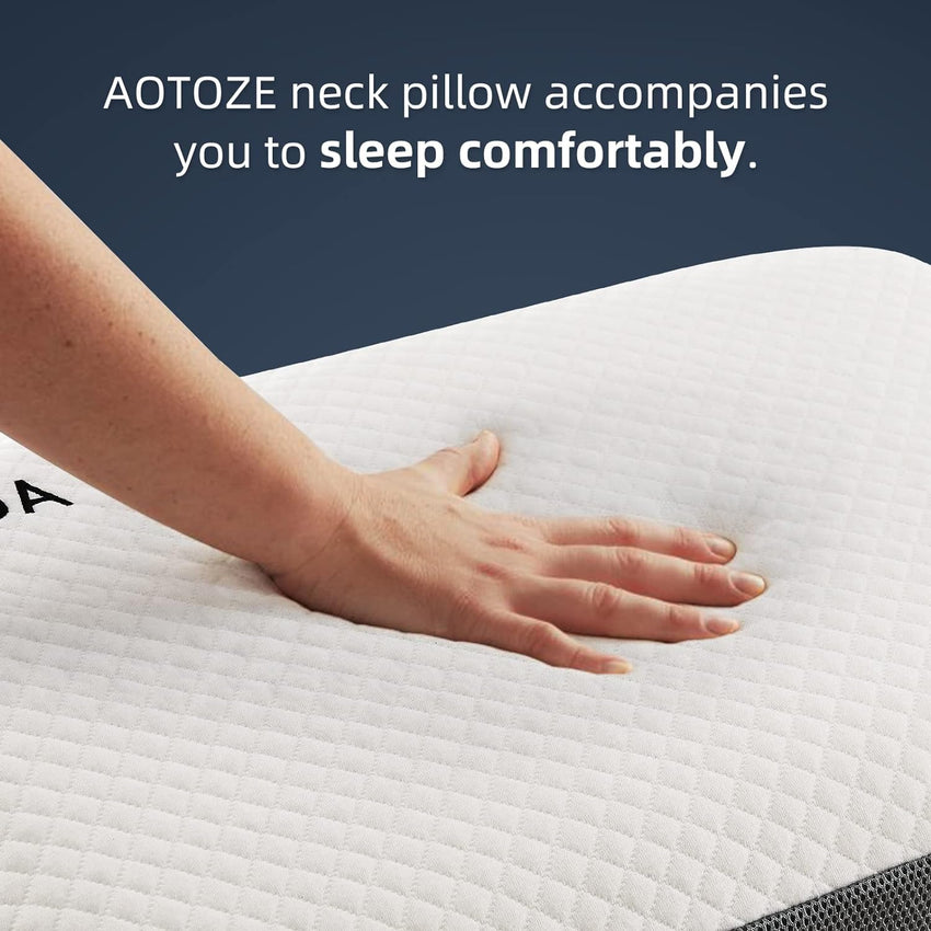 AOTOZE Best Firm Memory Foam Pillow, Hard Pillow for Sleeping,Flat Pillow for Deep Sleep,Oeko-TEX & CertiPUR-US Double Certification, 28 x 15 inch
