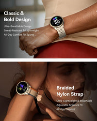 Quican Smart Watch 1.27in Round Bluetooth Call Fitness Tracker Beige