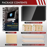 SOPPY 2 Pack 24 Inch Computer Privacy Filter, Removable Privacy Screen Protector, Anti Blue Light, Anti-Glare, Fits 24" Widescreen Monitor 16:9, HP, Dell, Acer, Lenovo, Asus