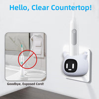 Wireless Electric Toothbrush Wall Charger Compatible with Oral-B/Philips Sonicare/AquaSonic,Universal Compatibility for Inductive Electric Toothbrush Models, IPX7 Waterproof, Portable (White1)