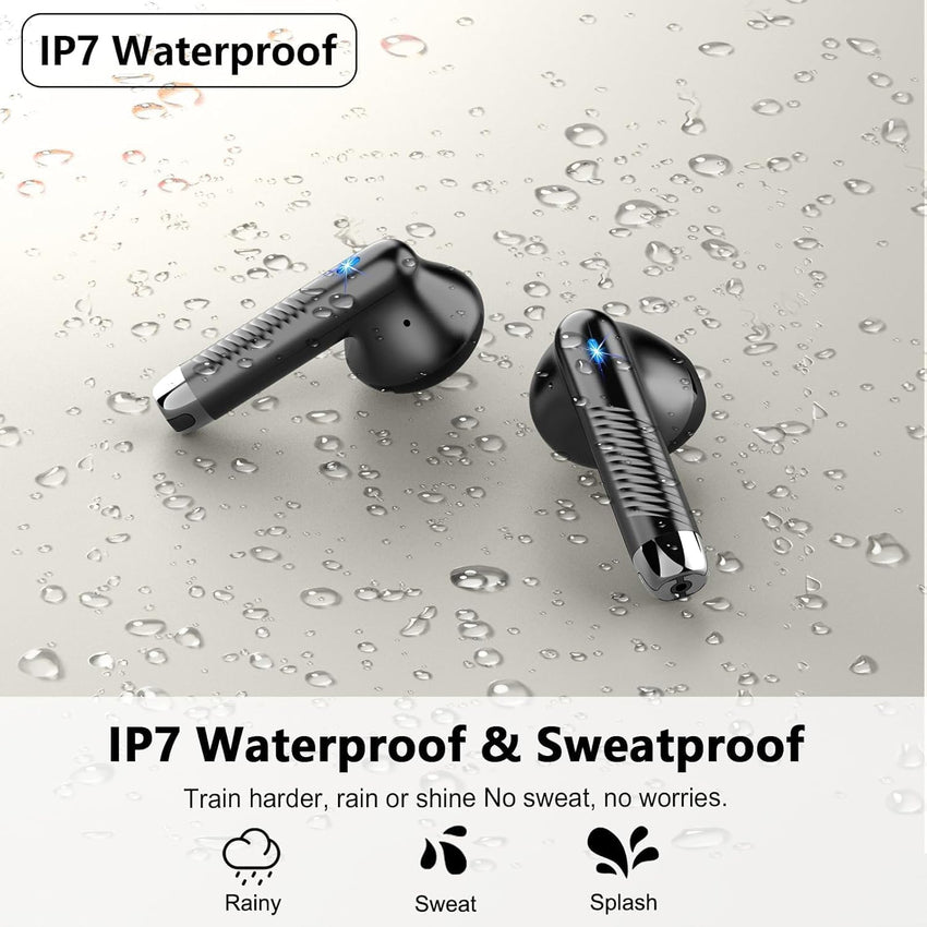 Wireless Earbuds, Bluetooth 5.4 Headphones NEW Wireless Headphones with 4 ENC Mic, 56H Bluetooth Earphones in Ear Noise Cancelling Deep Bass, Mini Ear Buds Bluetooth Earbuds IP7 Waterproof LED Display
