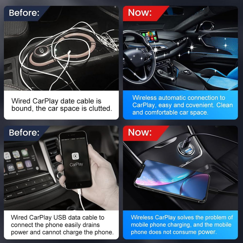 Carlinkit 4.0, 2025 NEW Upgrade, Wireless CarPlay & Android Auto Adapter UK,Convert OEM Wired CarPlay to Wireless Android Auto&CarPlay, 5.8GHz Low Latency,Compatible with 600+ Car Models from 2017