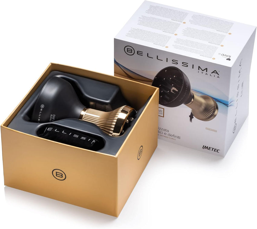 Bellissima Diffon Supreme, Hot Air Diffuser for Curly Hair, XL Diffuser with 12 Fingers, Ceramic Technology & ArganOil, 2 Speeds, 3 Temperatures, Ioniser, Gentle Drying