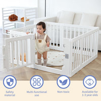 Baby Playpen Baby Playard Portable Baby Fence Play Area Indoor Outdoor Kids Activity Center Baby Playpen (8 Panel 115x115cm)