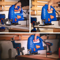 SORAKO 600W Corded Jigsaw for Wood & Metal | 800-3000SPM Electric Jigsaw with 6 Speeds + 3 Orbital Settings | 45ÃÂ° Bevel Cutting, 60mm Wood Cutting Depth