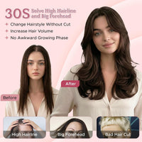 Clip-In Side Bangs Human Hair Fringe 8in â #4P27