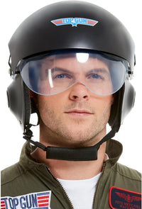 Top Gun Deluxe Helmet Adjustable Visor Chin Strap â Black