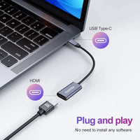 USB C to HDMI Adapter, 4K USB Type-C to HDMI Adapter, Compatible with iPhone 16/15, MacBook Pro/Air, iPad, Surface Book, Pixelbook, Dell, Samsung Galaxy, Steam, Microsoft