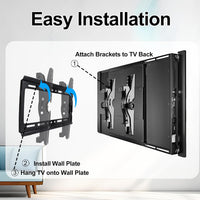 JXMTSPW Tilt TV Wall Bracket for 14-42 inch LCD LED OLED Flat Curved TVs up to 25kg,Low Profile Tilt TV Bracket Max VESA: 200x200mm 16 19 22 24 32 36 40" Ultra Slim Television Mount
