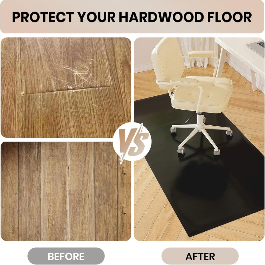 Gaming Chair Mat Non-Slip Waterproof Easy-Glide â Black 100x140cm
