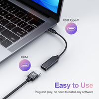 USB C to HDMI Adapter 4K for Mac OS, Type-C to HDMI Adapter [Thunderbolt 3], Compatible with MacBook Pro 2019/2018/2017, MacBook Air, Galaxy, Dell XPS, Pixelbook, Microsoft and More (1 Pack)