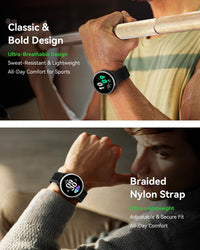 Smartwatch 1.27in Round Touch Answer/Make Calls Heart Rate Monitor for Men & Women Black