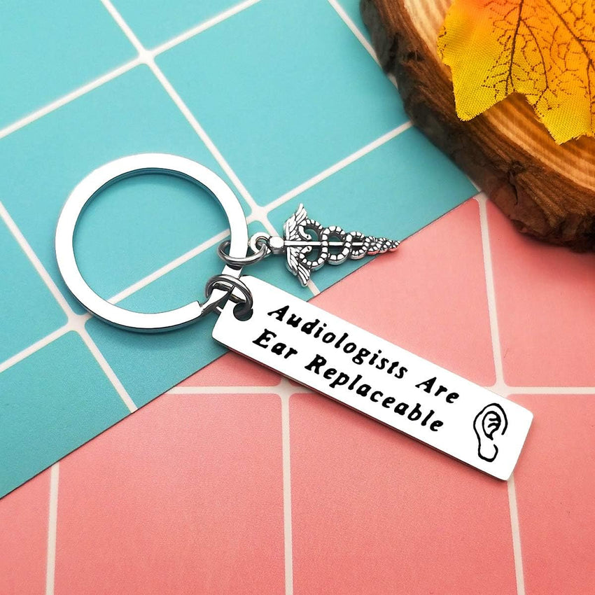 Audiologist Keyring Funny Thank You Gift â Silver